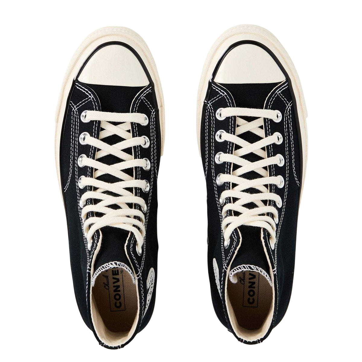 Black-Egret - Side - Converse Womens-Ladies All Star Ox 70 Canvas High Top Trainers