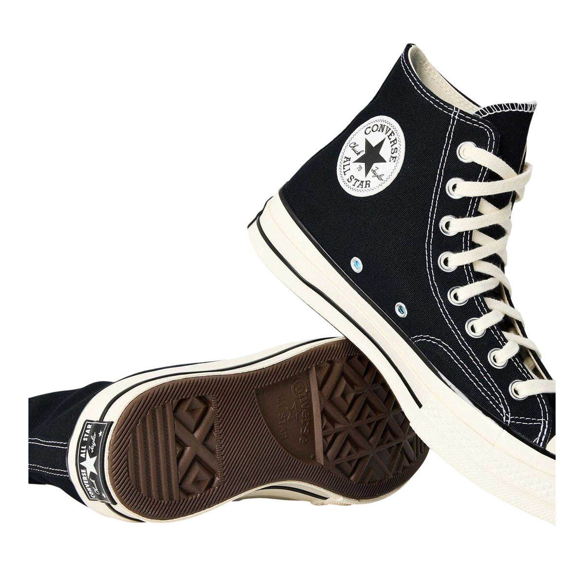 Black-Egret - Lifestyle - Converse Womens-Ladies All Star Ox 70 Canvas High Top Trainers