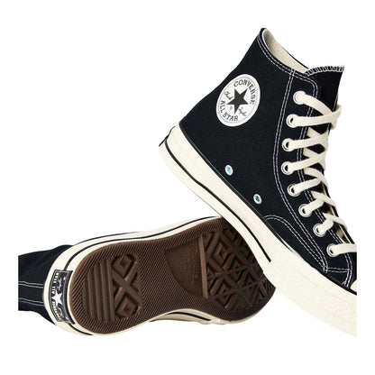 Black-Egret - Lifestyle - Converse Womens-Ladies All Star Ox 70 Canvas High Top Trainers