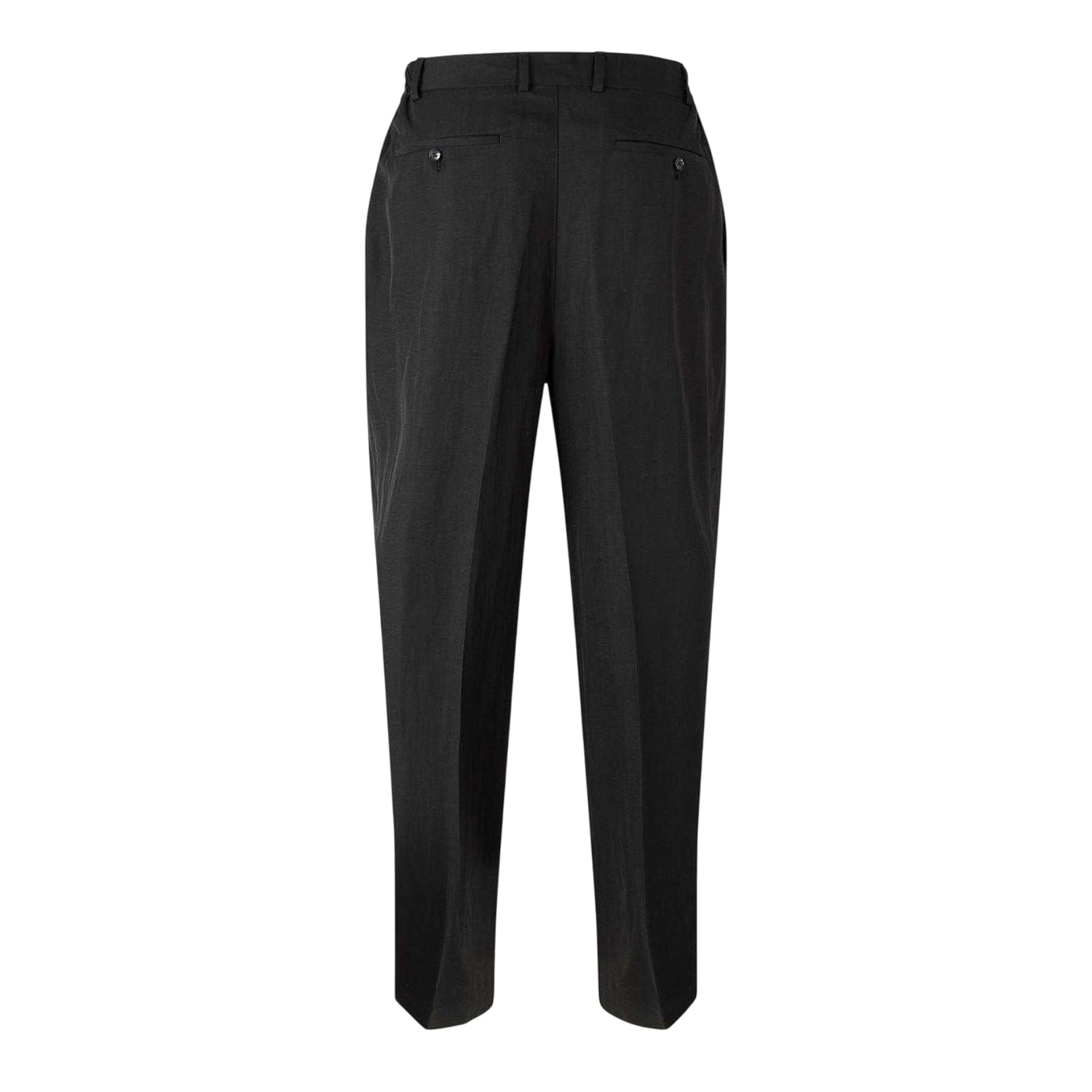 Black - Back - MKI MIYUKI ZOKU Mens Pleated Suit Trousers