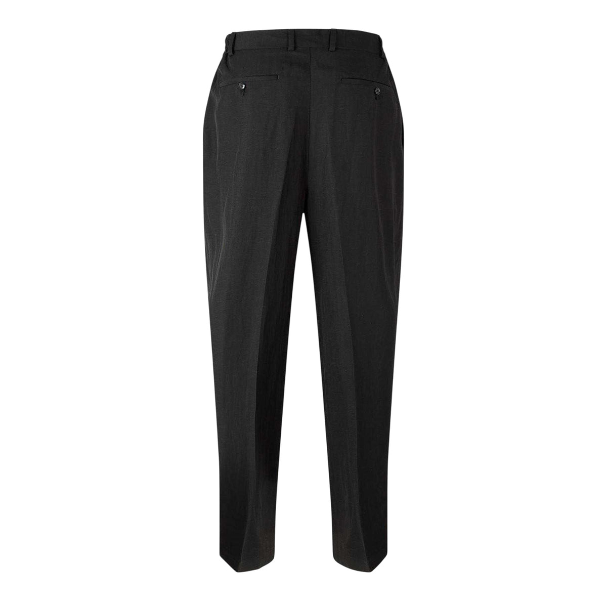 Black - Back - MKI MIYUKI ZOKU Mens Pleated Suit Trousers