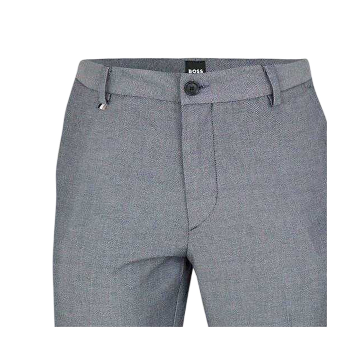 Dark Blue - Side - Boss Mens Kane Plain Straight Leg Trousers