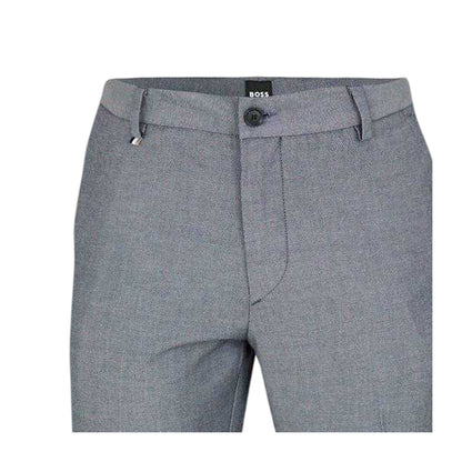 Dark Blue - Side - Boss Mens Kane Plain Straight Leg Trousers