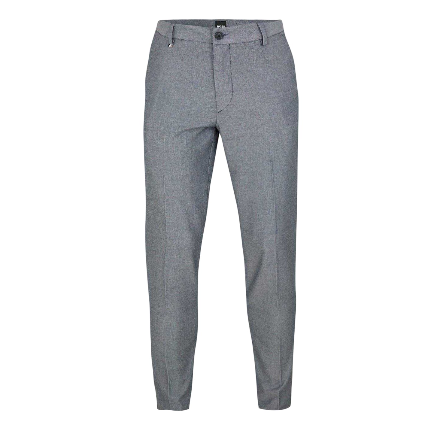 Dark Blue - Front - Boss Mens Kane Plain Straight Leg Trousers