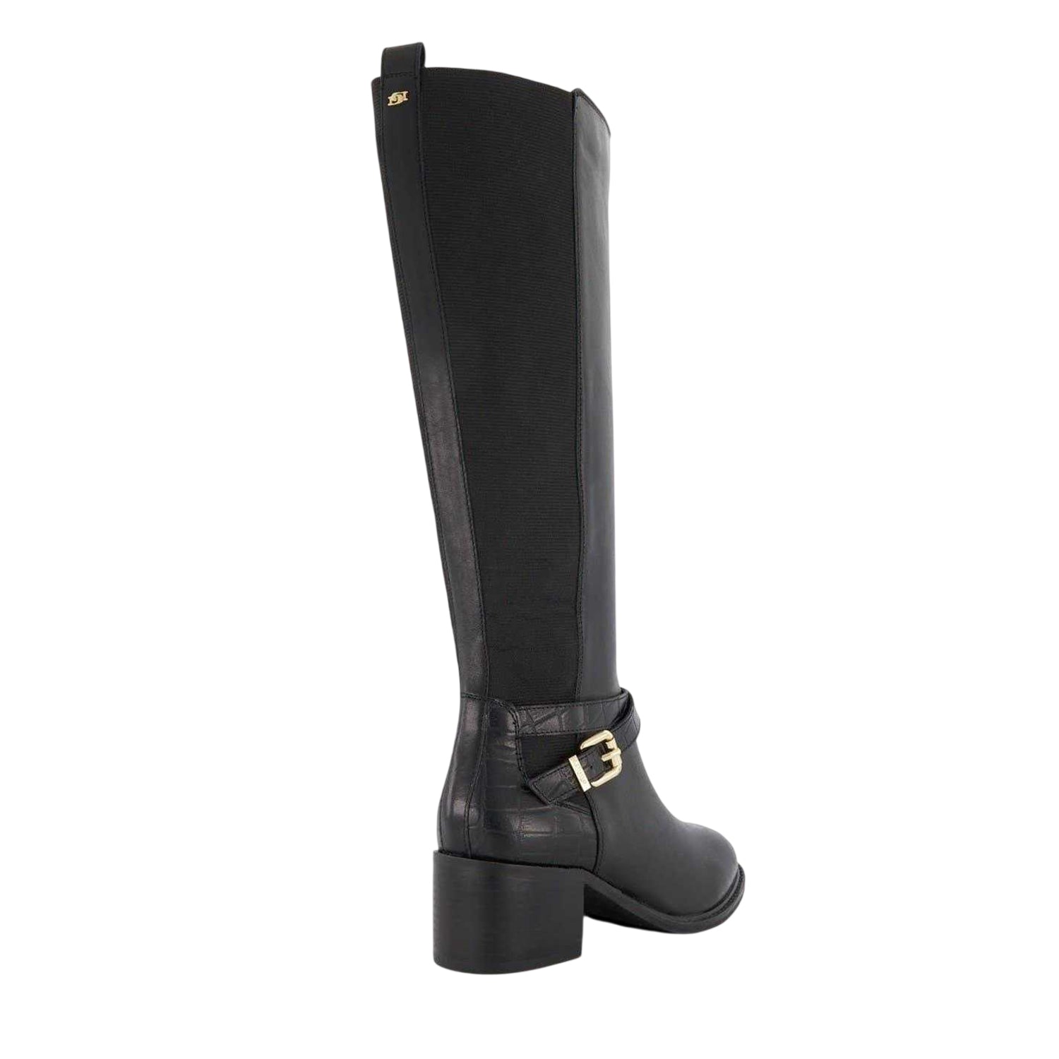Black - Back - Dune London Womens-Ladies Tildy Elasticated Knee-High Boots