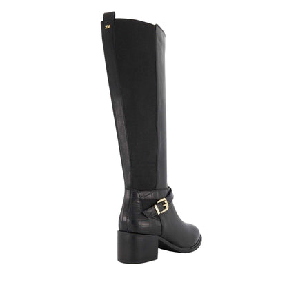 Black - Back - Dune London Womens-Ladies Tildy Elasticated Knee-High Boots