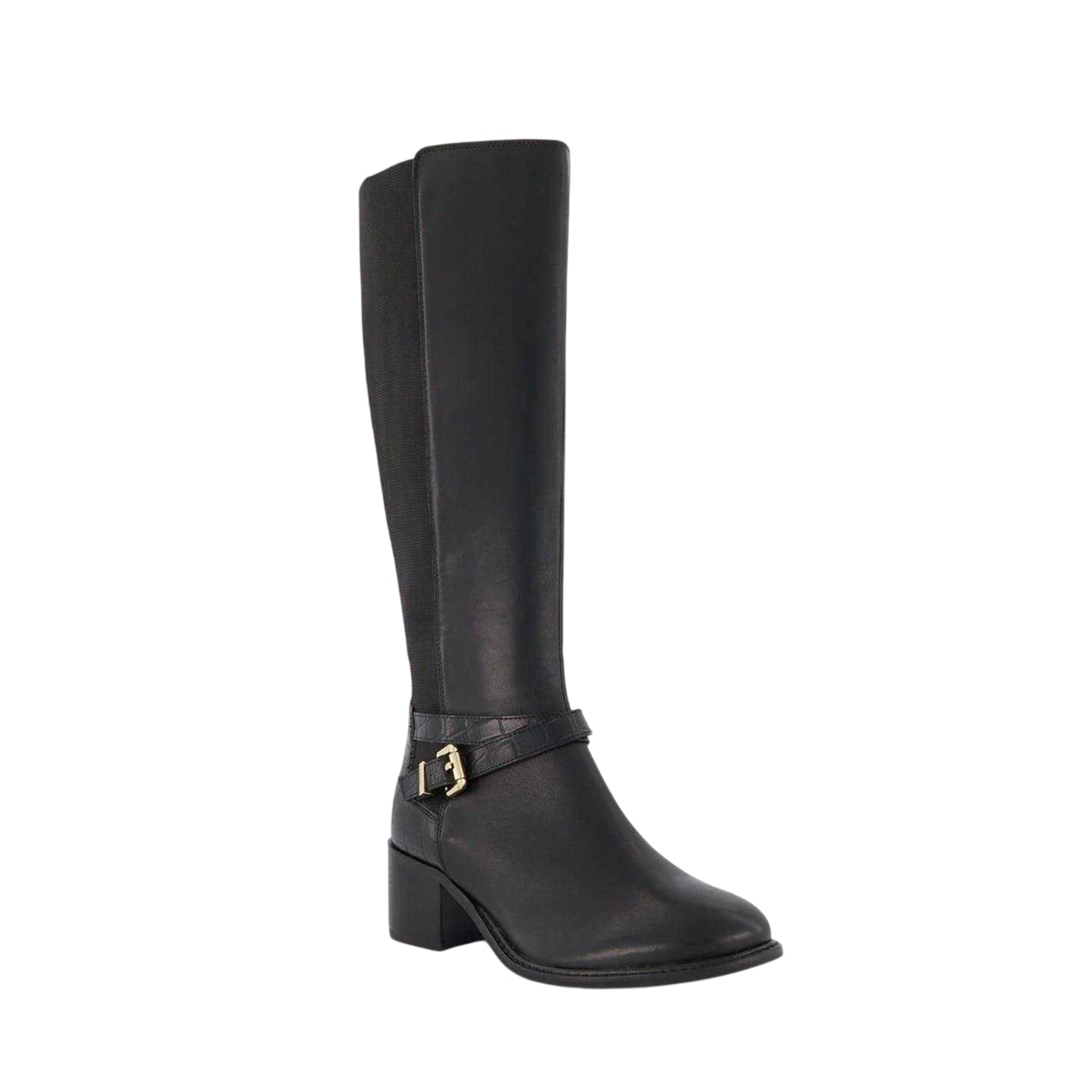 Black - Lifestyle - Dune London Womens-Ladies Tildy Elasticated Knee-High Boots