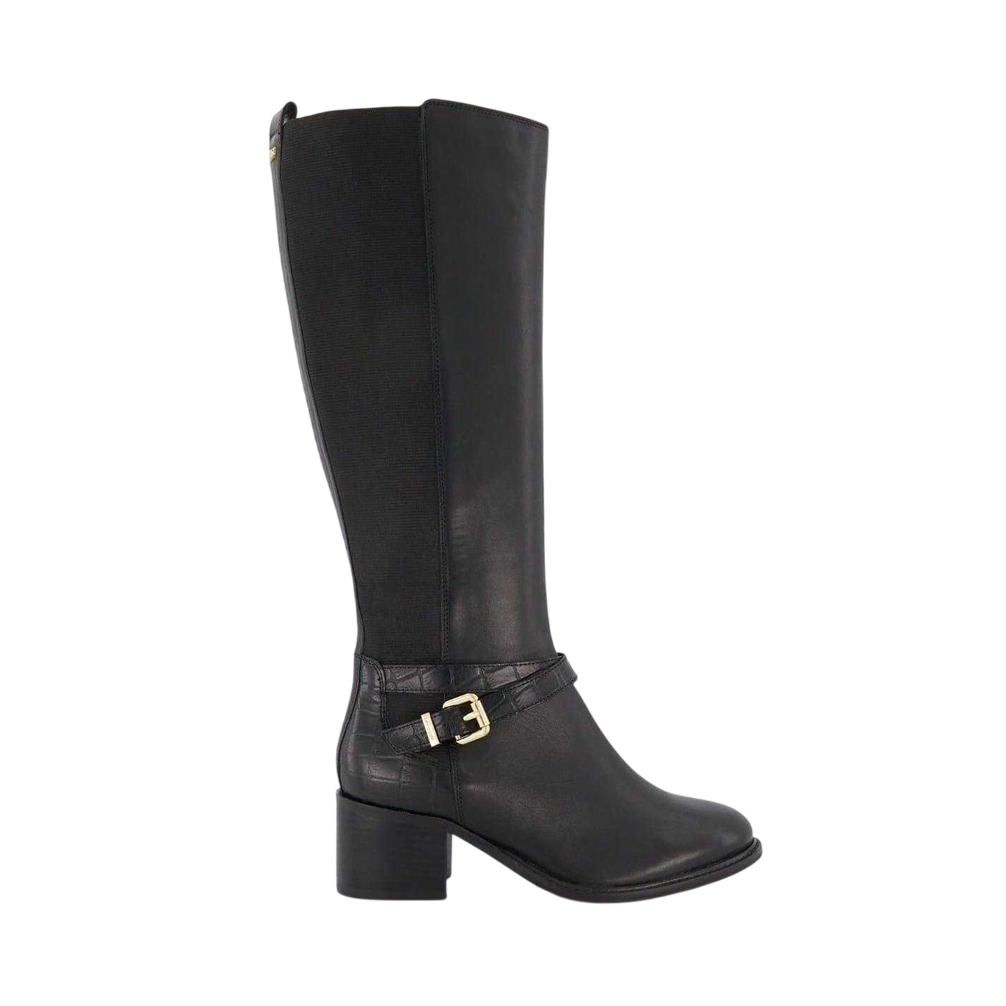 Black - Front - Dune London Womens-Ladies Tildy Elasticated Knee-High Boots