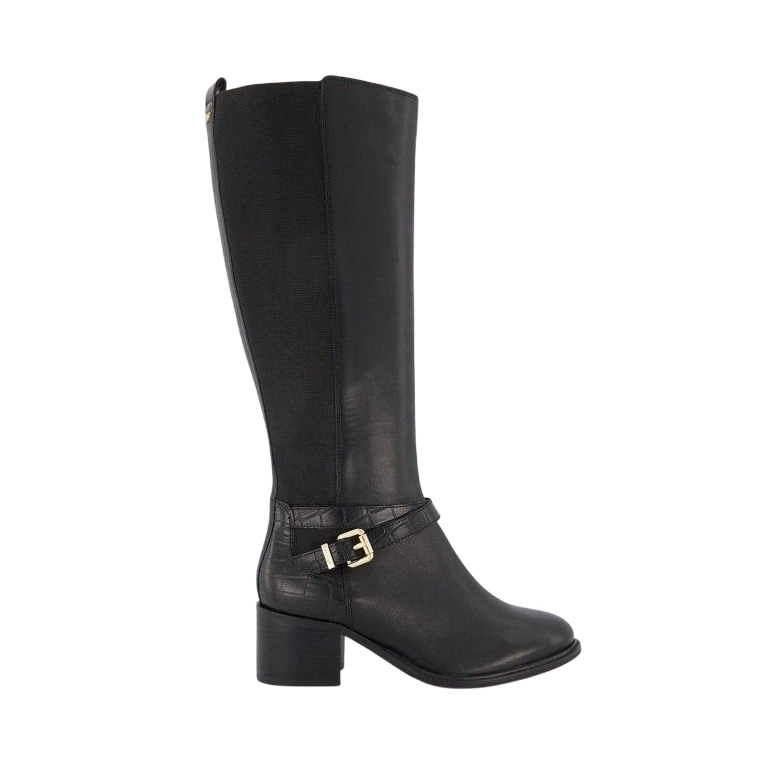 Black - Front - Dune London Womens-Ladies Tildy Elasticated Knee-High Boots