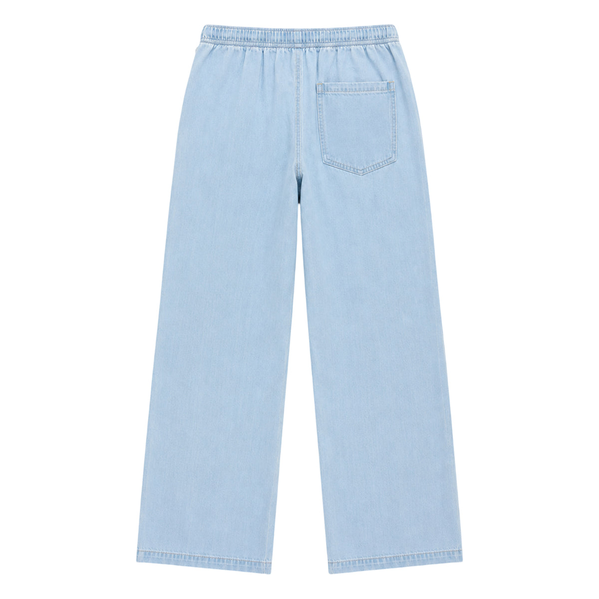 Blue - Back - Guess Womens-Ladies Denim Wide Leg Joggers