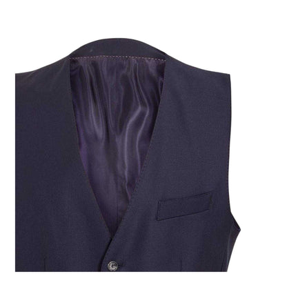 Navy - Side - Boss Mens L-Harversvest Tailored Waistcoat