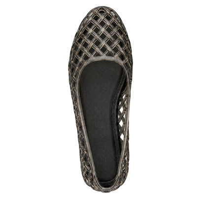 Black - Back - Where´s That From Womens-Ladies Clear Jelly Ballet Flats