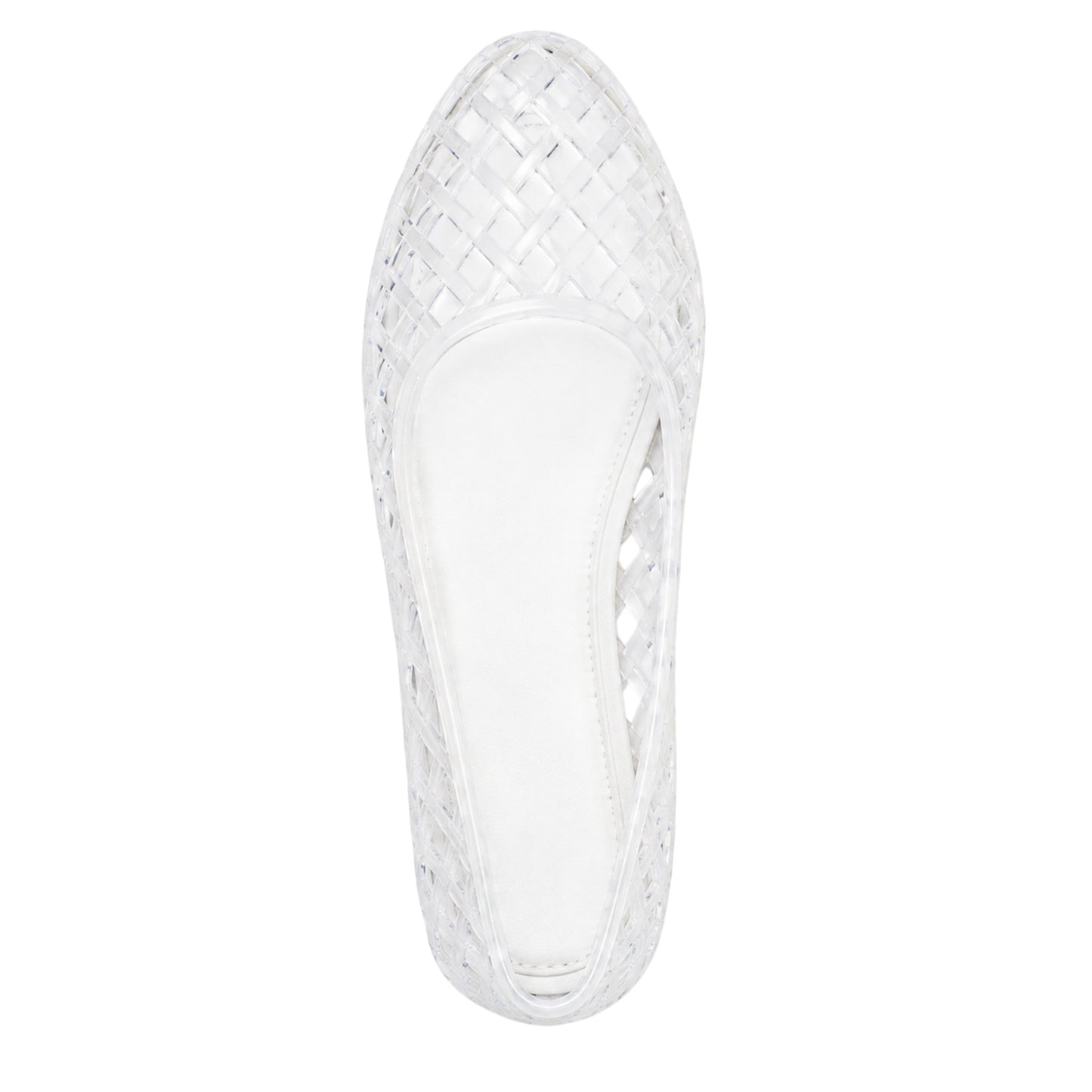 White - Back - Where´s That From Womens-Ladies Clear Jelly Ballet Flats
