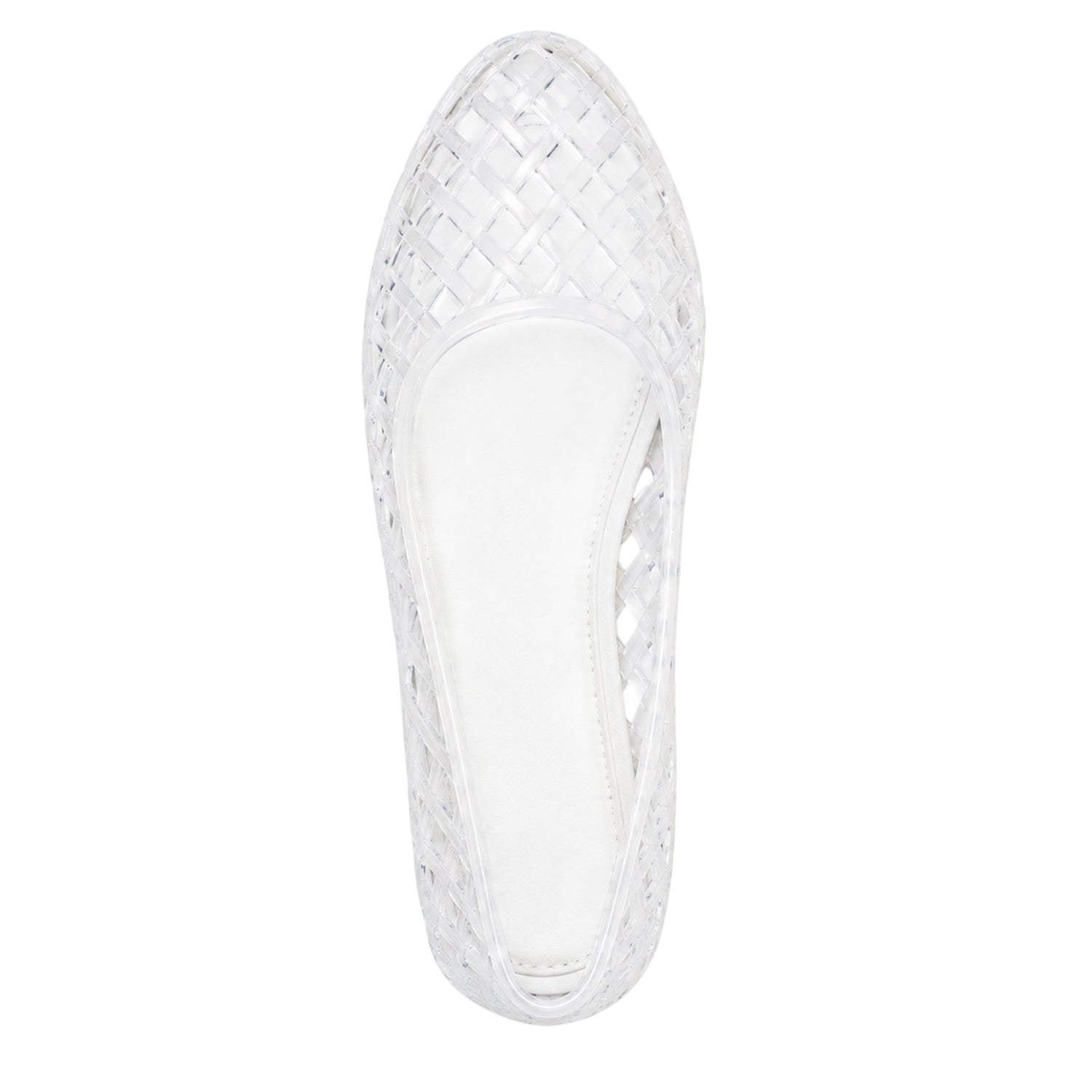 White - Back - Where´s That From Womens-Ladies Clear Jelly Ballet Flats