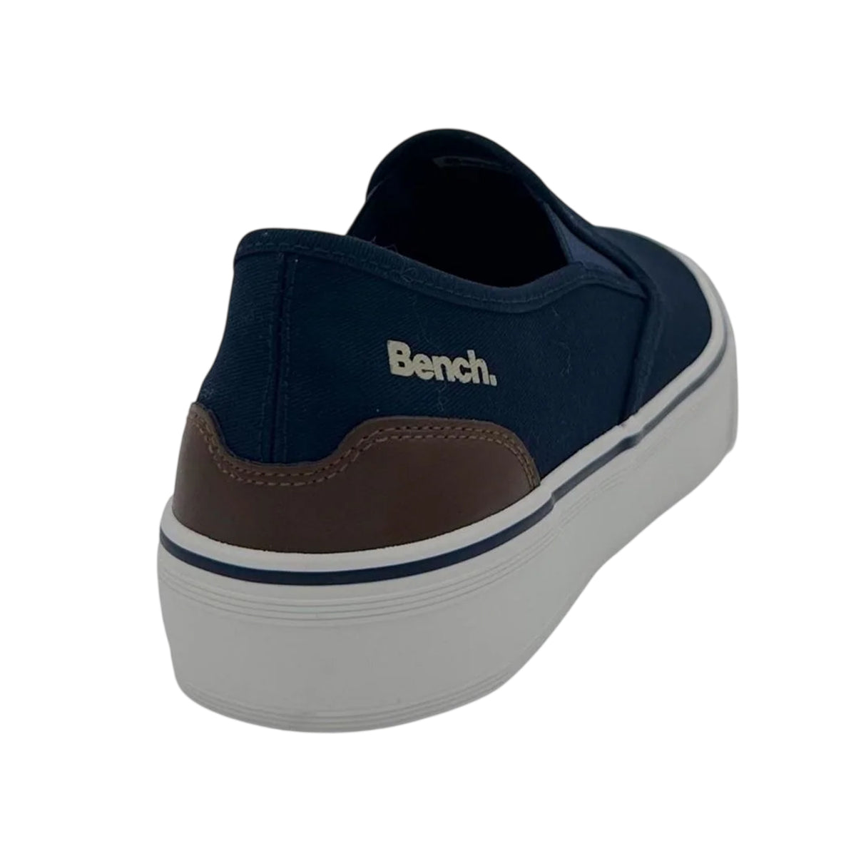 Navy - Back - Bench Womens-Ladies Dalton Canvas Platform Pumps