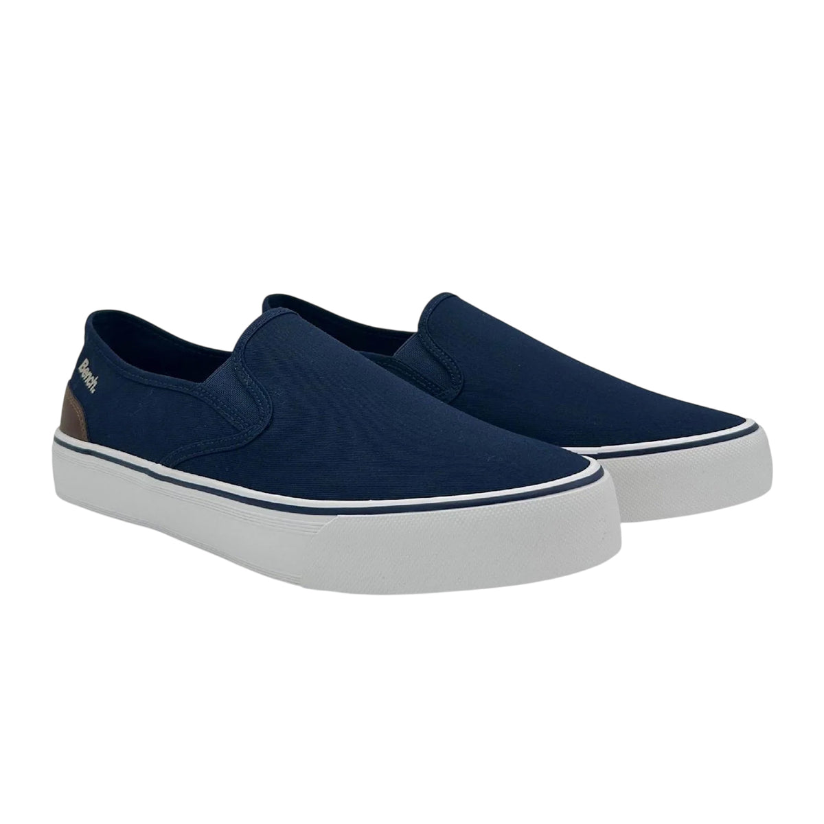 Navy - Side - Bench Womens-Ladies Dalton Canvas Platform Pumps