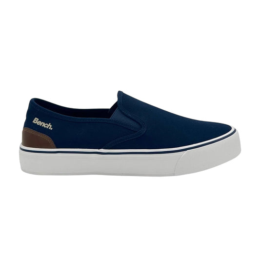 Navy - Front - Bench Womens-Ladies Dalton Canvas Platform Pumps