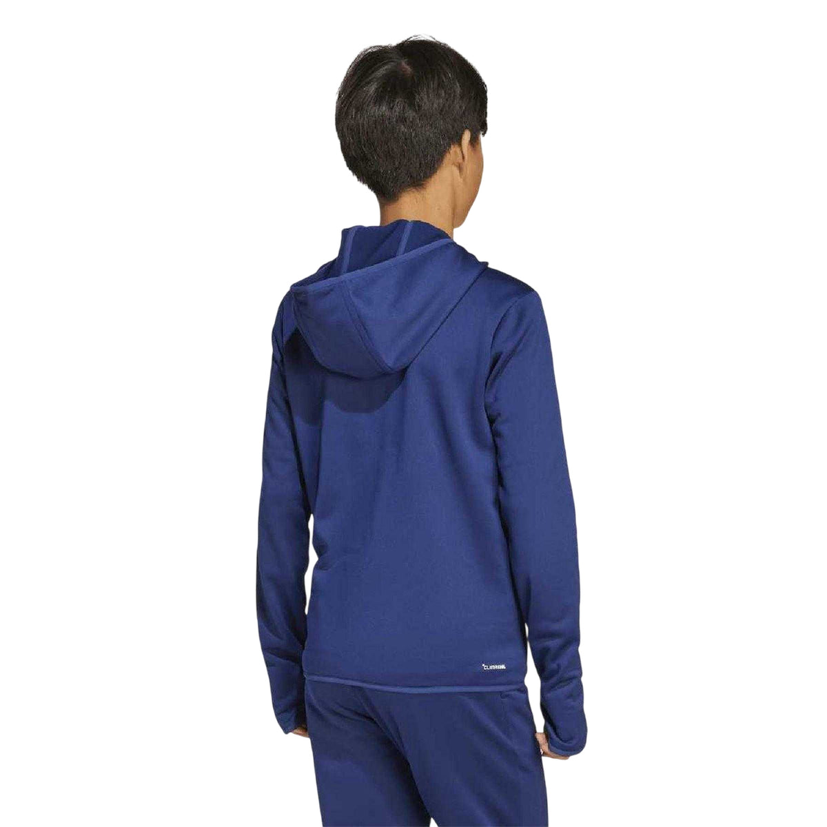 Dark Blue - Back - Adidas Childrens-Kids Logo Hoodie