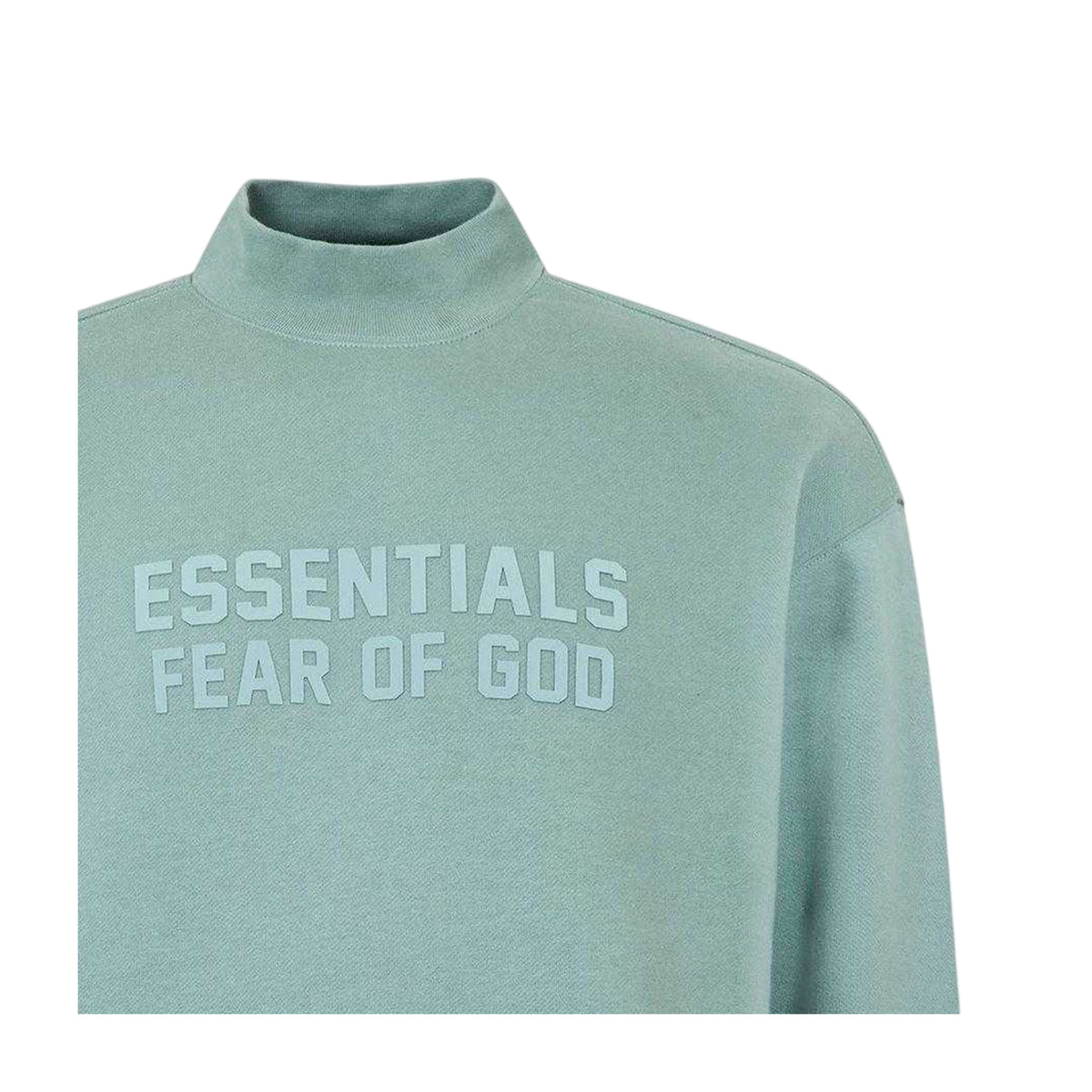 Green - Side - Fear Of God Essentials Mens Logo Crew Neck Sweatshirt