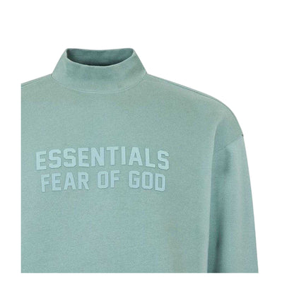 Green - Side - Fear Of God Essentials Mens Logo Crew Neck Sweatshirt