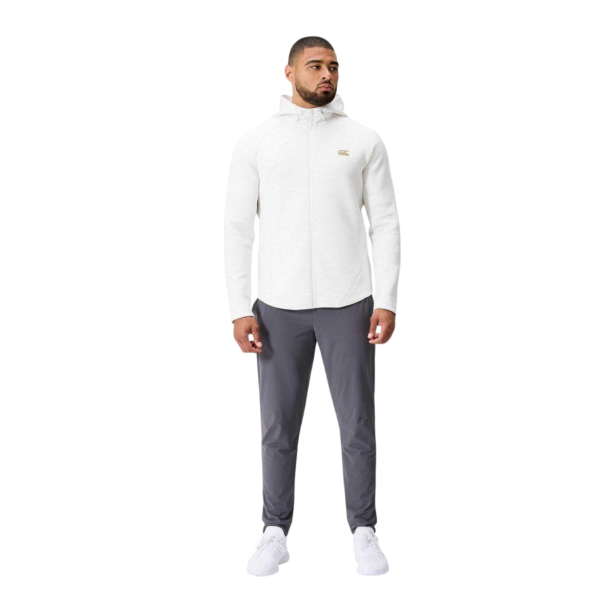 White Marl - Lifestyle - Canterbury Mens Everest Regular Raglan Full Zip Hoodie