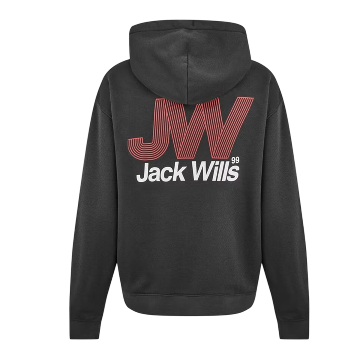 Forged Iron - Back - Jack Wills Mens Lettering Relaxed Fit Hoodie