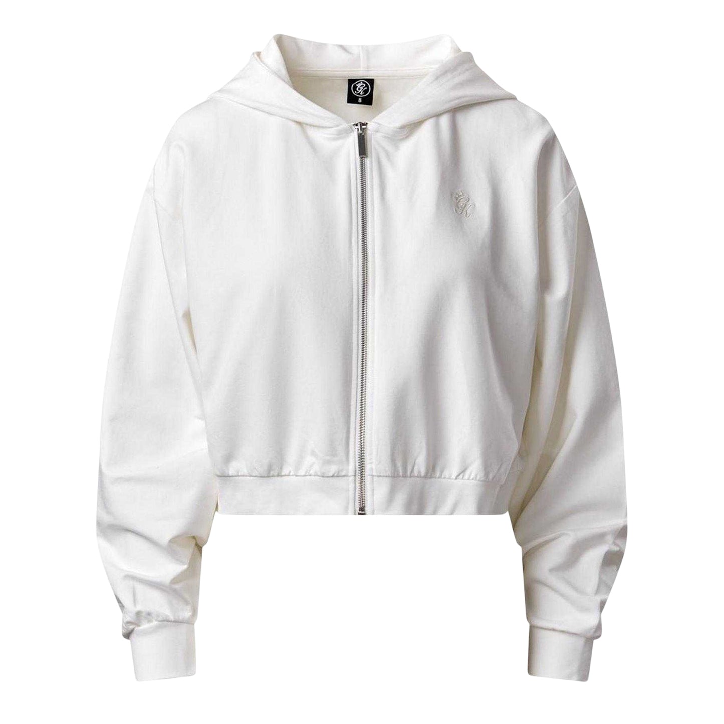 Cream - Front - Gym King Womens-Ladies Victory Relaxed Fit Crop Hoodie