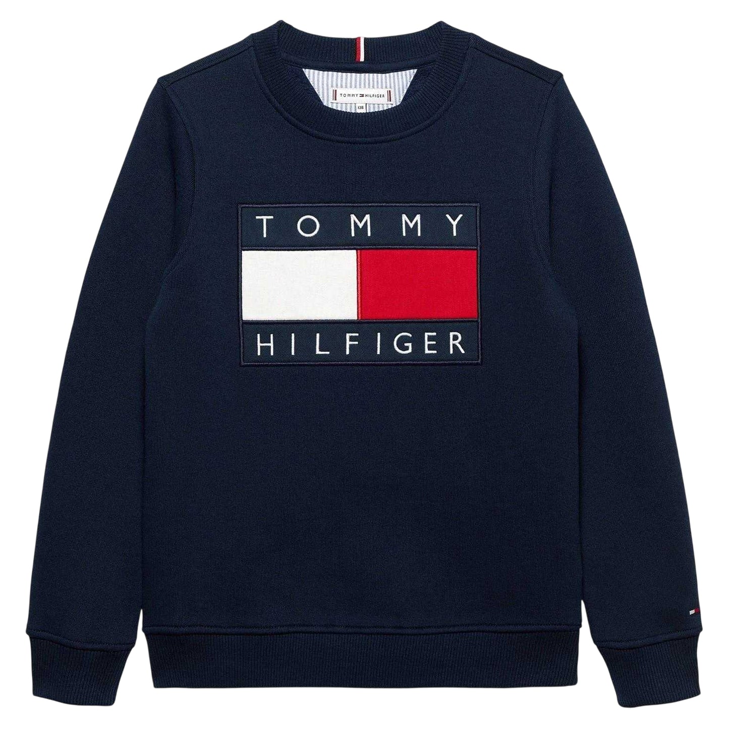 Night Navy - Front - Tommy Hilfiger Childrens-Kids Heritage Embroidered Crew Neck Sweatshirt