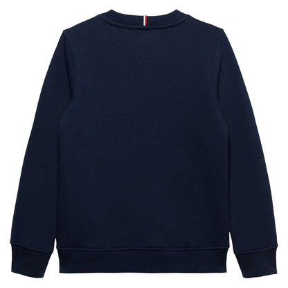 Night Navy - Back - Tommy Hilfiger Childrens-Kids Heritage Embroidered Crew Neck Sweatshirt