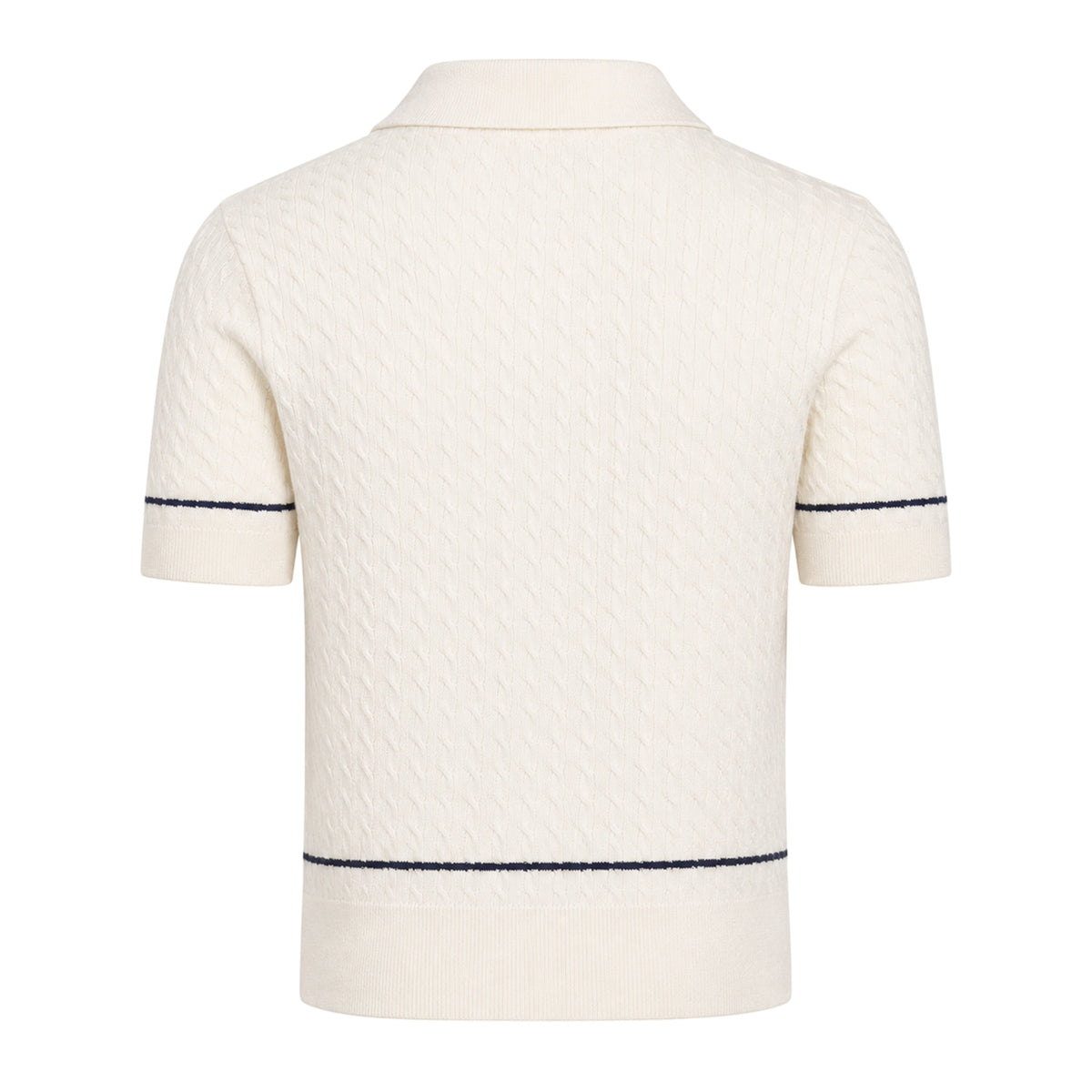 Tofu - Back - Calvin Klein Womens-Ladies Cable Knit Cotton Polo Shirt
