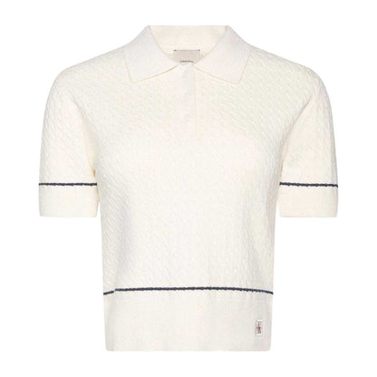 Tofu - Front - Calvin Klein Womens-Ladies Cable Knit Cotton Polo Shirt