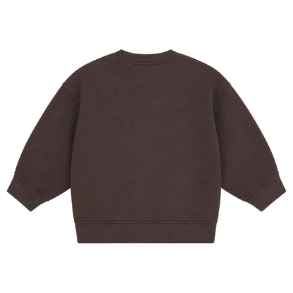 Brown - Back - Couture Club Childrens-Kids Drop Shoulder Boxy Sweatshirt
