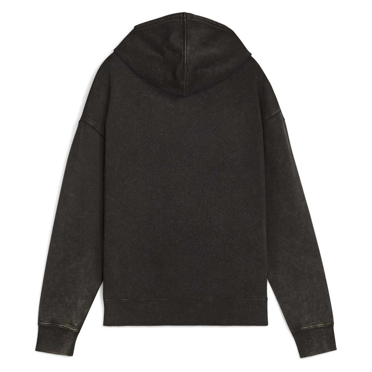 Black - Back - Puma Womens-Ladies Essentials Elevated Washed Overhead Hoodie
