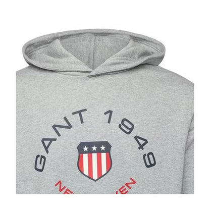 Light Grey - Side - Gant Mens 1949 Pullover Hoodie