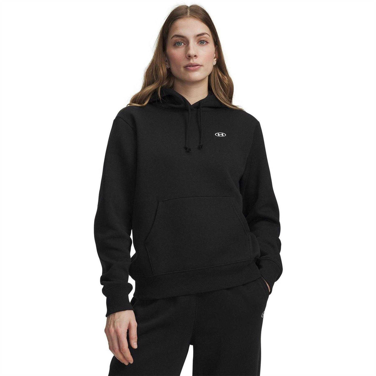 Black - Front - Under Armour Womens-Ladies Rival Fleece Hoodie