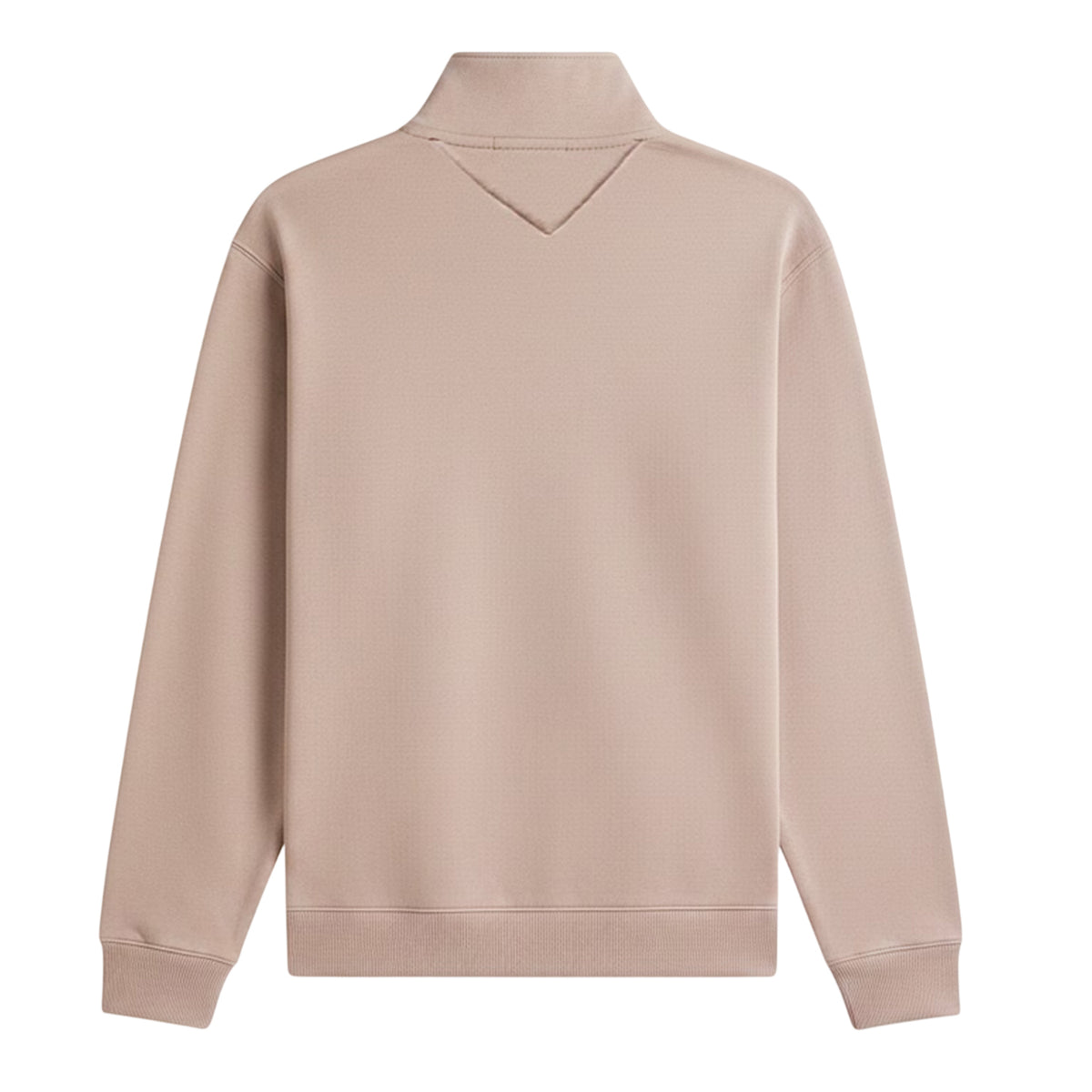 Mink - Back - Tommy Jeans Mens Fleece Quarter Zip Jumper