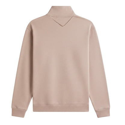 Mink - Back - Tommy Jeans Mens Fleece Quarter Zip Jumper