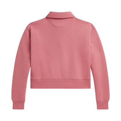 Desert Rose - Back - Ralph Lauren Girls Fleece Quarter Zip Crop Sweatshirt