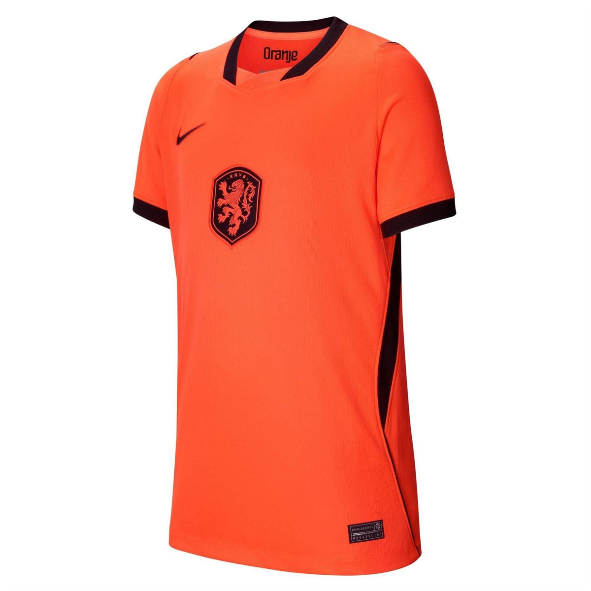 Orange-Black - Side - Nike Childrens-Kids Fifa World Cup 2026 Netherlands FC Home Shirt