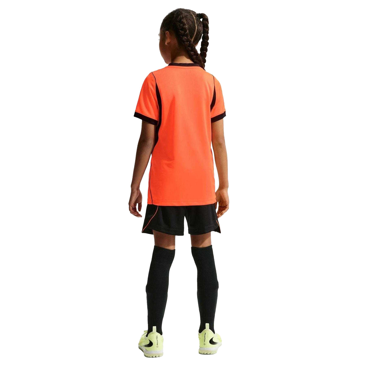 Orange-Black - Close up - Nike Childrens-Kids Fifa World Cup 2026 Netherlands FC Home Shirt