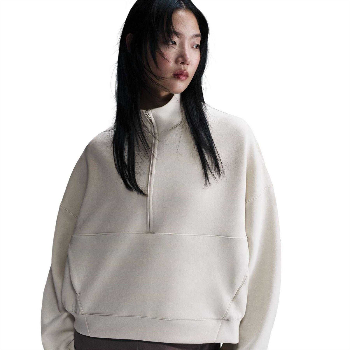 Light-Iron - Side - Nike Womens-Ladies 24.7 Quarter Zip Oversized Sweatshirt