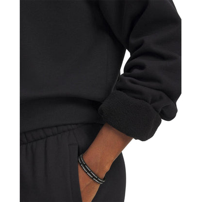 Black - Side - Under Armour Womens-Ladies Vida Icon Fleece Crop Sweatshirt