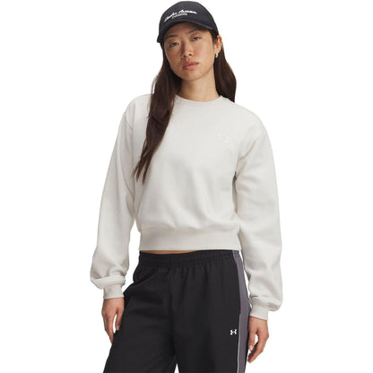White - Front - Under Armour Womens-Ladies Vida Icon Fleece Crop Sweatshirt
