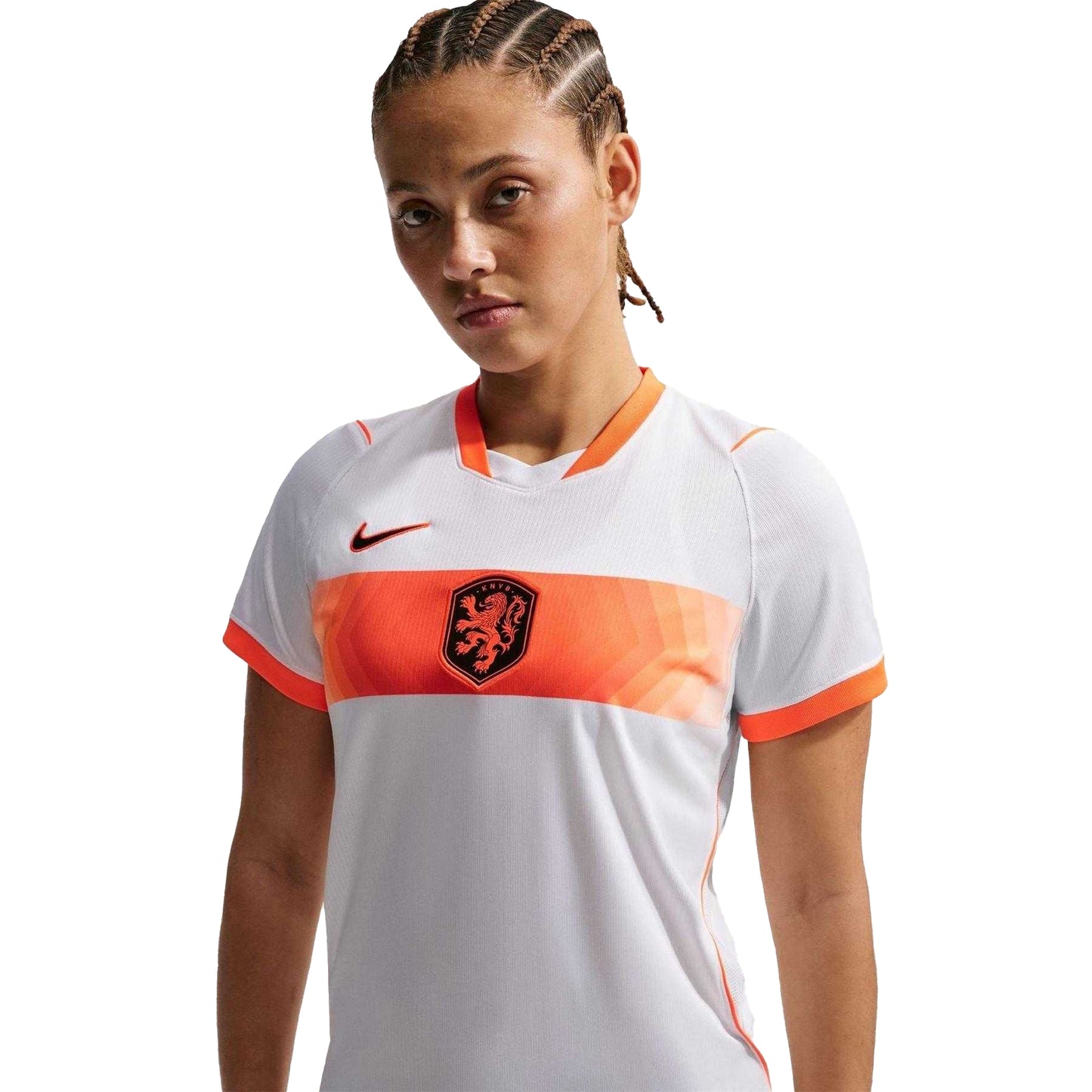 White-Red - Side - Nike Womens-Ladies 2026 Netherlands FC Away Shirt
