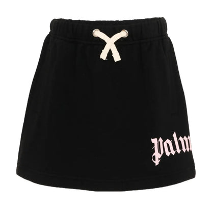 Black - Front - Palm Angels Girls Classic Oversized Logo Mini Skirt