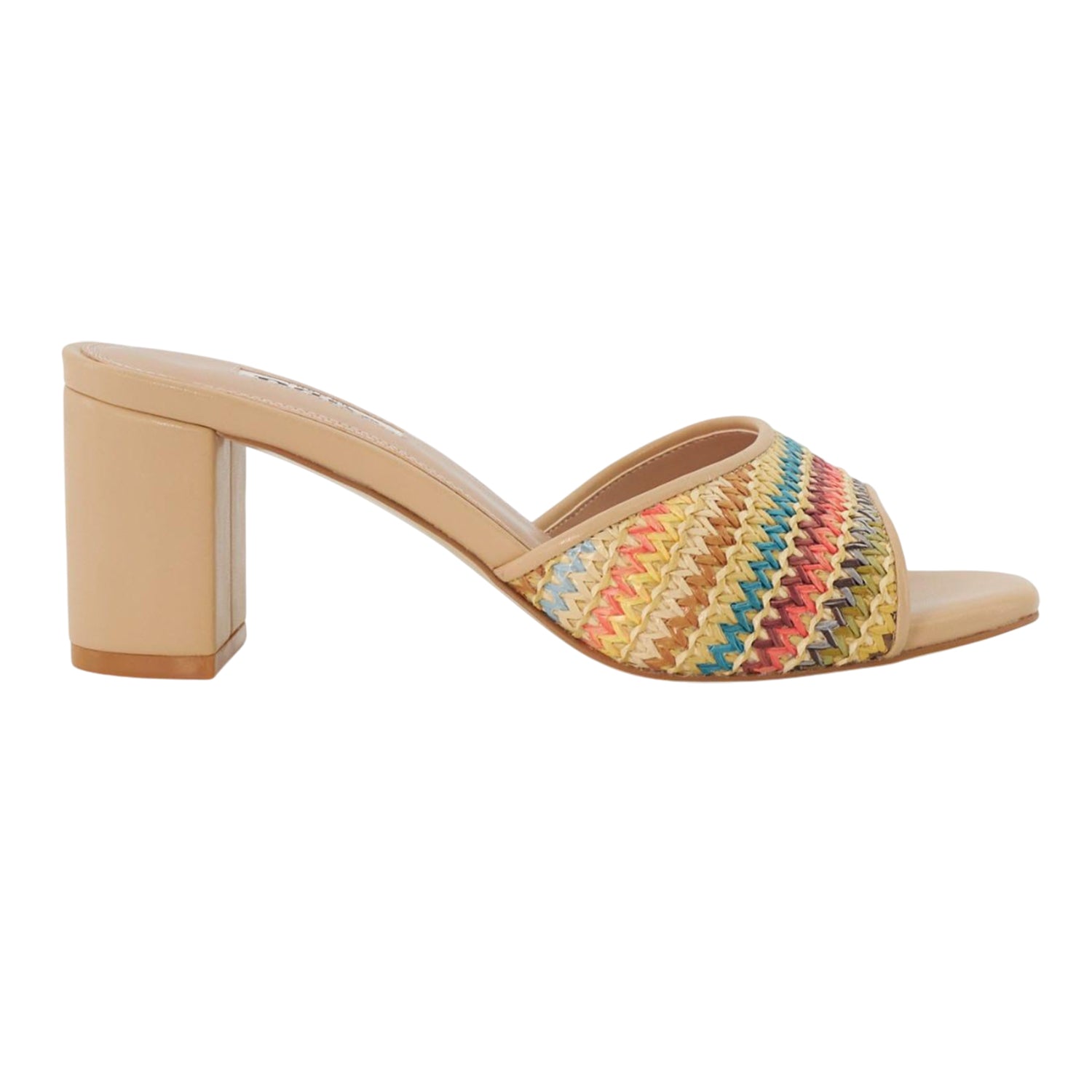 Multicoloured - Side - Dune London Womens-Ladies Crochet Medium Block Mule Sandals