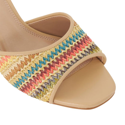 Multicoloured - Lifestyle - Dune London Womens-Ladies Crochet Medium Block Mule Sandals