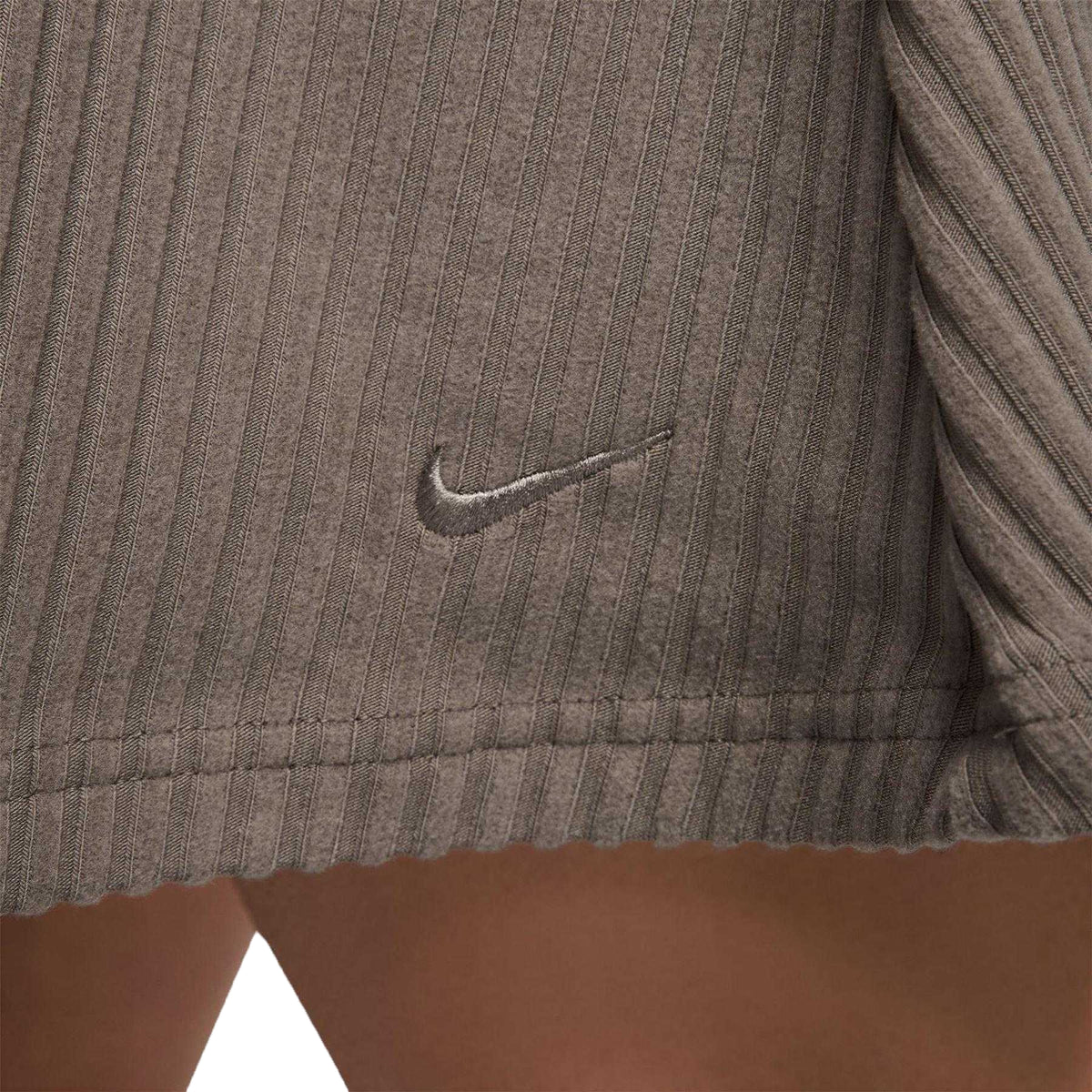 Mink - Side - Nike Womens-Ladies Chill Ribbed Knitted Mini Skirt