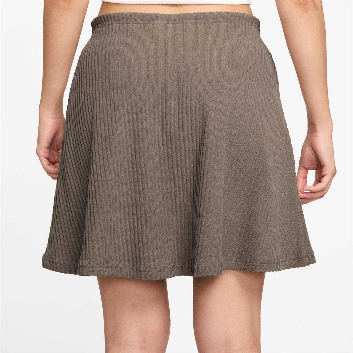 Mink - Pack Shot - Nike Womens-Ladies Chill Ribbed Knitted Mini Skirt