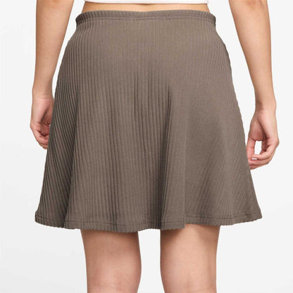 Mink - Pack Shot - Nike Womens-Ladies Chill Ribbed Knitted Mini Skirt